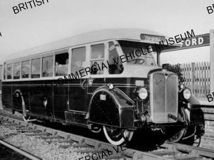 AEC Regal railcoach / At a station, possibly in Ireland / AEL01358a