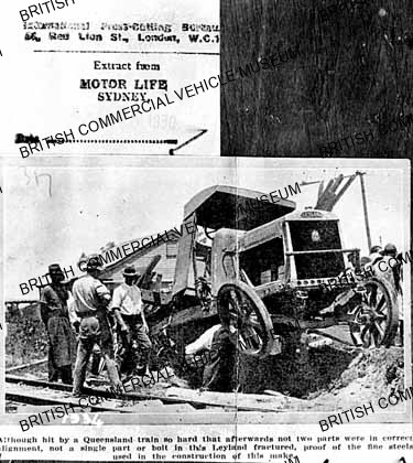 Leyland truck in train crash / L007934a