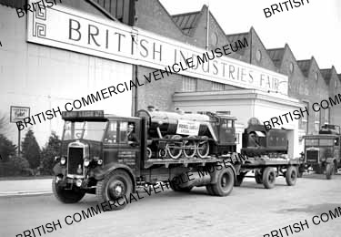 Leyland Bull / Flat lorry with drawbar trailer / L010922q