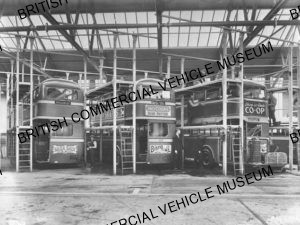 Buses in new depot / Leeds Corporation / L022709