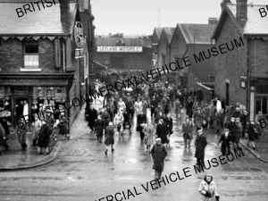 Workers leaving North Works / L030080a